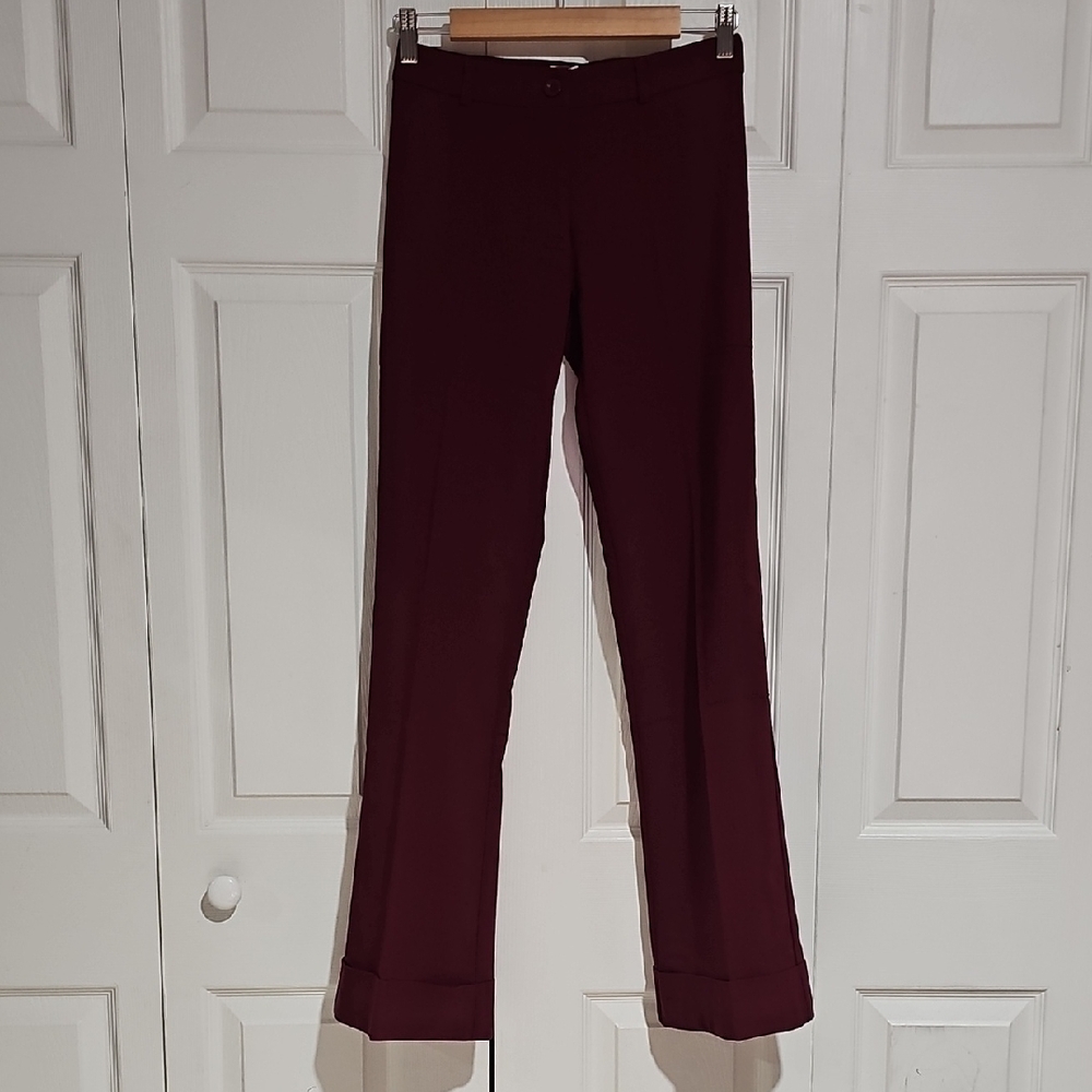 XOXO Burgundy Straight Leg Dress Pants Size 1 Made in USA